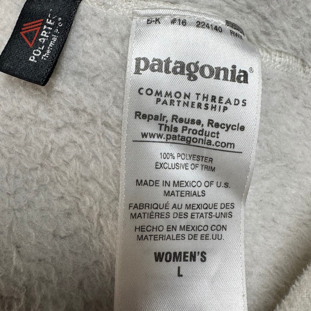 Patagonia Womens Re-Tool Snap-T Fleece Pullover Cream Large - Picture 5 of 6